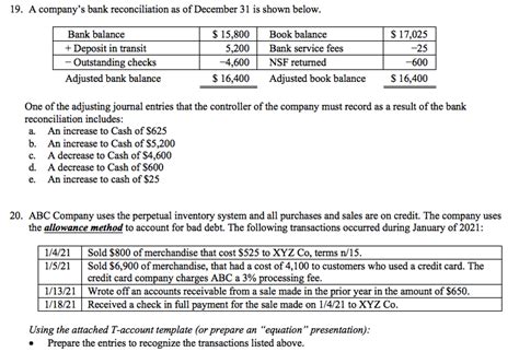 Solved A Company S Bank Reconciliation As Of December Chegg