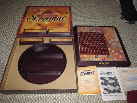 Vintage Scrabble Deluxe Edition Rotating Turntable Board Game Red