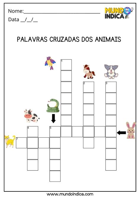 Atividades De Palavras Cruzadas Na Educa O Infantil