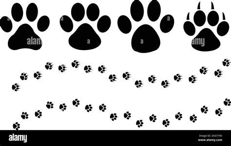 Set Paw impresión de perro gato pie impresión huella de mascota de