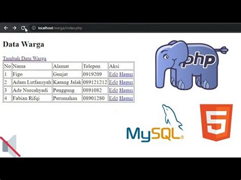 Bikin Web Data Warga Crud Php Youtube
