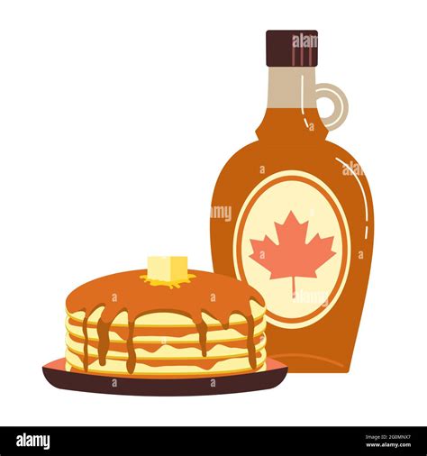 Maple Syrup Topping On Pancakes Stock Vector Image Art Alamy