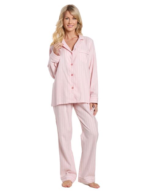 Womens 100 Cotton Lightweight Flannel Pajama Sleepwear Set Noble Mount