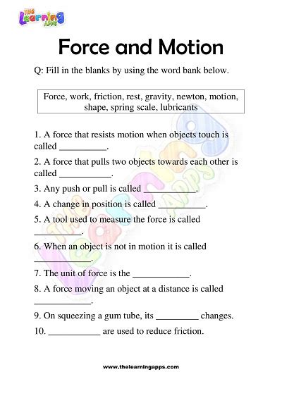 Force And Motion Worksheets And Stations Ashleighs Education Journey Worksheets Library