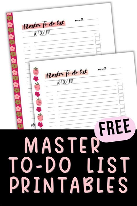 Free Master To Do List Printable Planner To Do Lists Printable Free