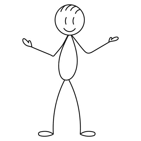 Premium Vector | Stick figure, man doodle drawing, isolated