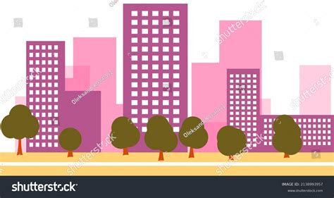 2d Cartoon Cityscape Background Buildings City Stock Illustration ...