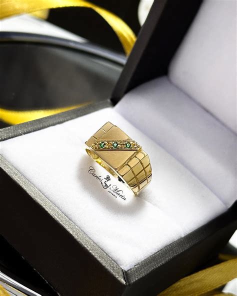 Anillo En Oro De 18k Para Hombre Praga Marine