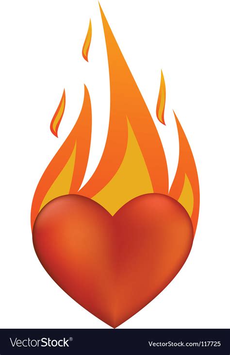 Flaming Heart Royalty Free Vector Image VectorStock