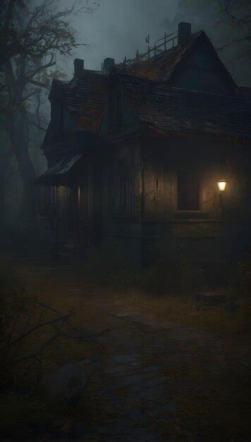 Premium AI Image | Spooky Abandoned House in a Foggy Forest Haunted ...