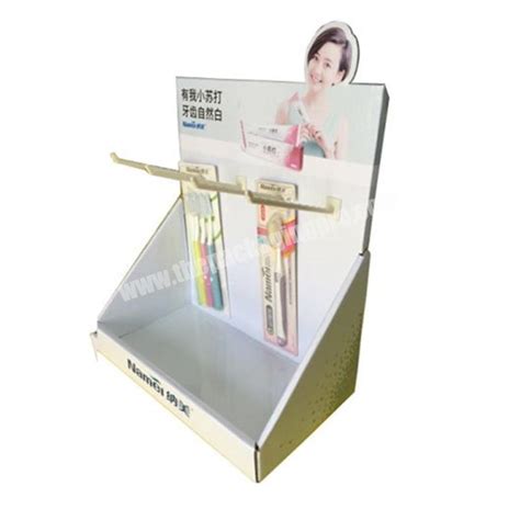 Folding Table Desk Hanging Cardboard Counter Display For Retail Store