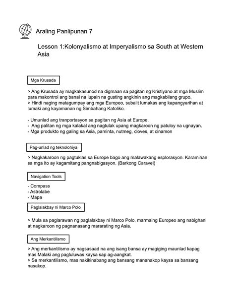 Solution Araling Panlipunan 7 Studypool