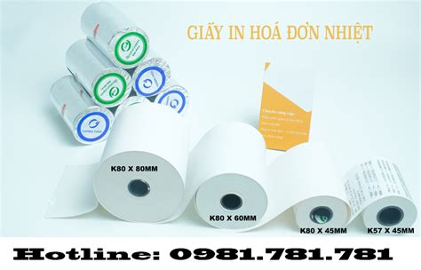 Giấy In Nhiệt K80 X 65mm Giấy In Hóa Đơn Thùng 50 Cuộn K8065