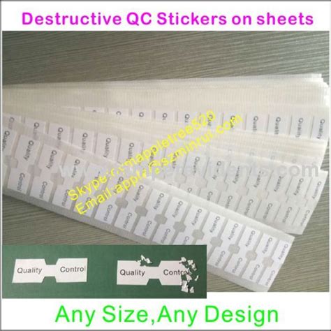 Custom Destructive Calibration Labelstamper Evident Qc Security Seals