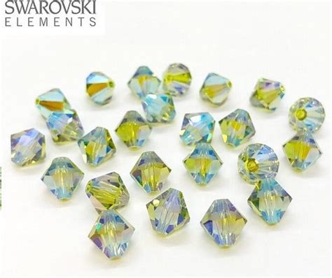 Swarovski Elements Bicone 5328 8mm Light Olivine AB2x Per 24