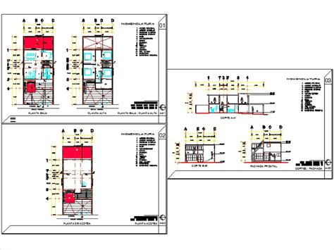 Vivienda Unifamiliar De Niveles En Autocad Cad Kb Bibliocad