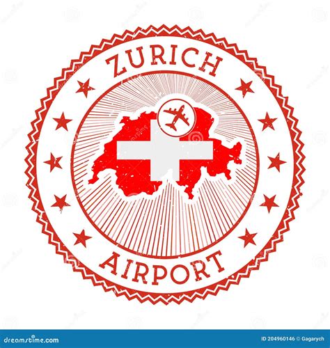 Zurich Airport Stamp Stock Vector Illustration Of Adventure 204960146