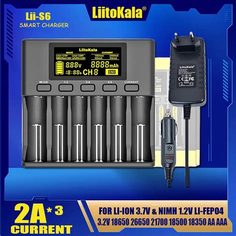 LiitoKala Lii S6 Lii S12 18650 Battery Charger 6 Slot Auto Polarity