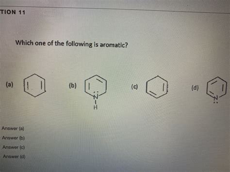 Answered Which One Of The Following Is Aromatic Bartleby