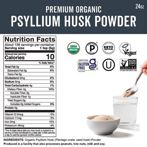 Viva Naturals Organic Psyllium Husk Powder