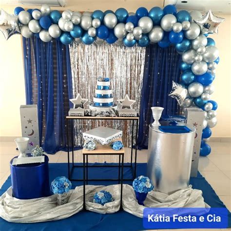 Decoração Euphoria Festa Azul e Prata Elo7 Produtos Especiais