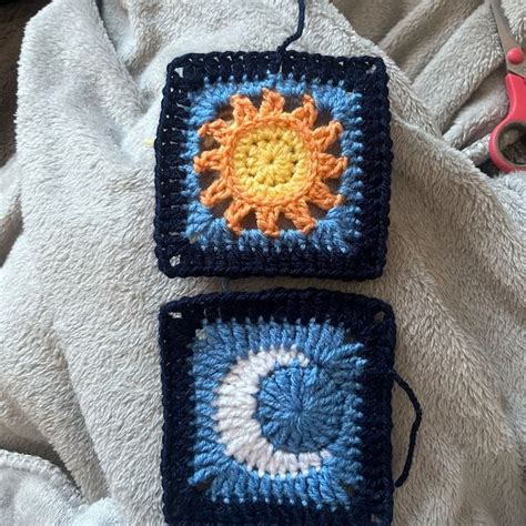 Sun And Moon Granny Square Crochet PDF PATTERN English Etsy Canada In