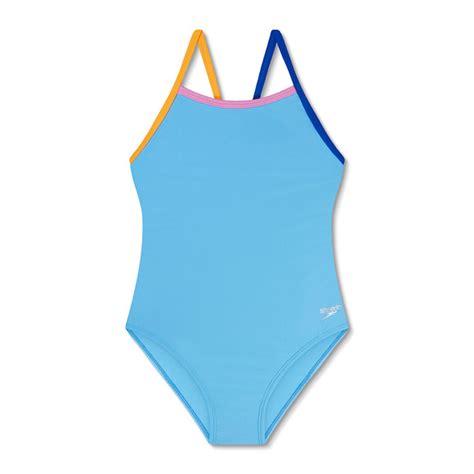 Speedo Solid Propel Back Girls One Piece Swimsuit Sports Experts