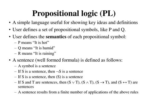 Ppt Propositional And First Order Logic Powerpoint Presentation Free