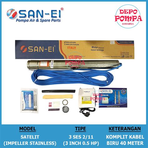 Jual Pompa Air Satelit San Ei Inch Hp Stainless Komplit Kabel