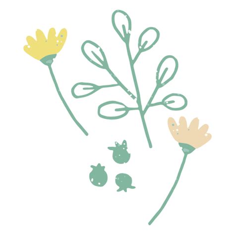 Diseño Png Y Svg De Flores Y Plantas Pasteles Para Camisetas