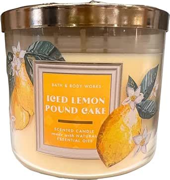 Amazon Bath Body Works ICED Lemon Pound Cake 3 Wick Scented