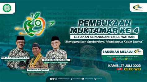 Live Pembukaan Muktamar Ke Iv Gerakan Kepanduan Hizbul Wathan Youtube