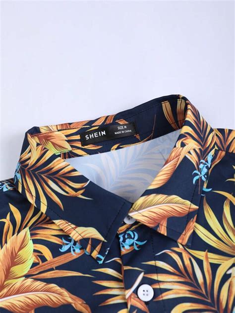 Manfinity RSRT Men Tropical Print Shirt Without Tee SHEIN UK