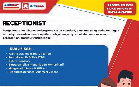 Lowongan Pekerjaan Alfamart Branch Cilacap Loker Purwokerto