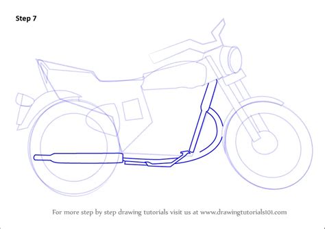 Learn How to Draw a Motorcycle (Two Wheelers) Step by Step : Drawing ...