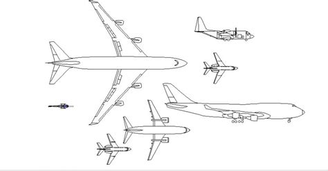 Multiple Airplane All Sided Elevation Cad Blocks Details Dwg File Cadbull