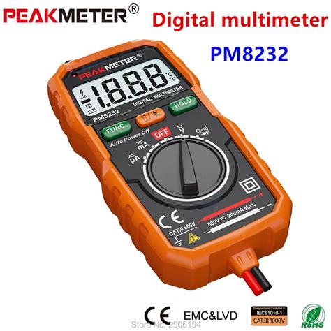 Peakmeter Non Contact Mini Digital Multimeter Dc Ac Voltage Current