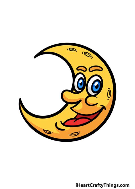 Cartoon Moon Drawing - How To Draw A Cartoon Moon Step By Step