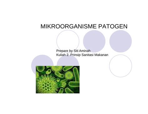 PDF MIKROORGANISME PATOGEN Tekpan Unimus Ac Idtekpan Unimus Ac Id