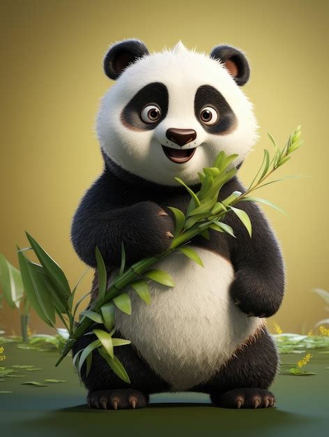 Un Dise O De Personaje De Dibujos Animados De Un Lindo Panda Con Pelaje