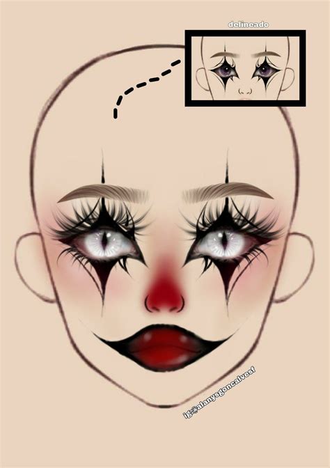 Clown makeup sketchboceto