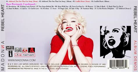 Madonna FanMade Covers Rebel Heart Album Demos Back Cover