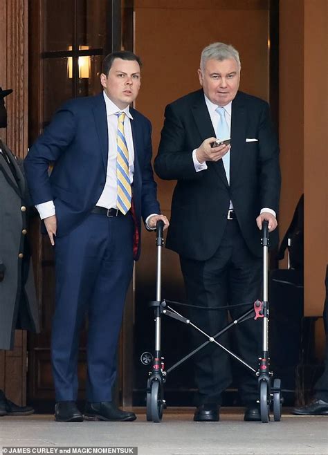 Eamonn Holmes 64 Leaves The TRIC Awards Using A Walker After