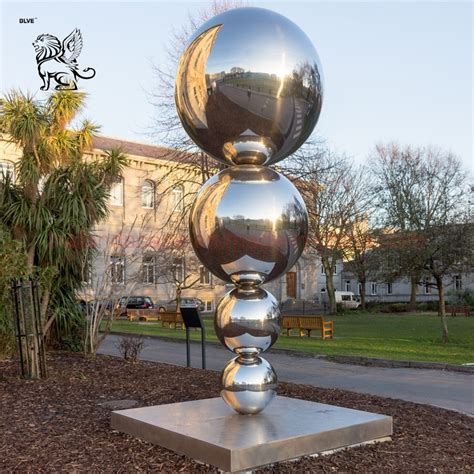 Blve Large Outdoor Modern Art Metal Polished Balls Stainless Steel