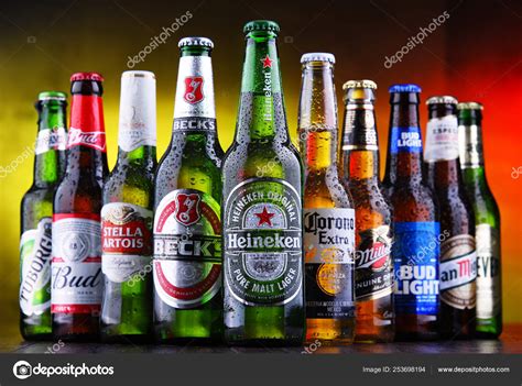 Bottles of famous global beer brands — Stock Editorial Photo ...