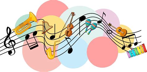 Music Instrument With Music Notes On White Background 6274328 Vector