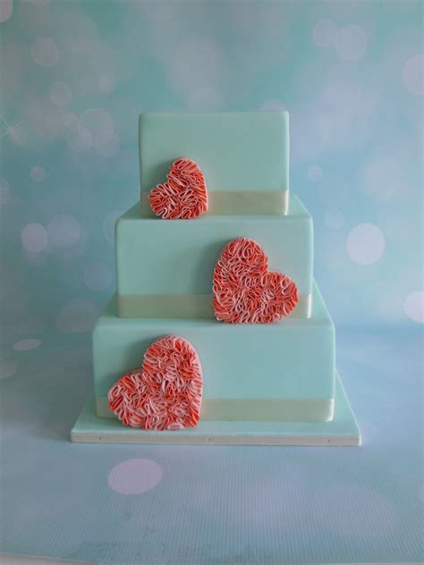 Wedding Cake With Hearts - CakeCentral.com