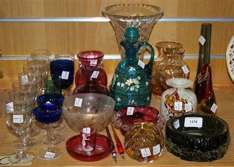 Two Caithness Amber Coloured Glass Vases Engraved With Stylized Fuchsia