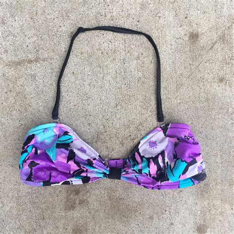 80s Vintage Halter Top Bikini Very Cute Purple Depop