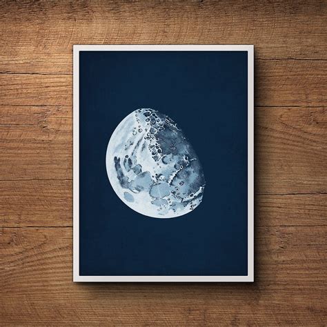 Moon Phase Print Moon Phase Poster Moon Wall Art Large Moon Etsy